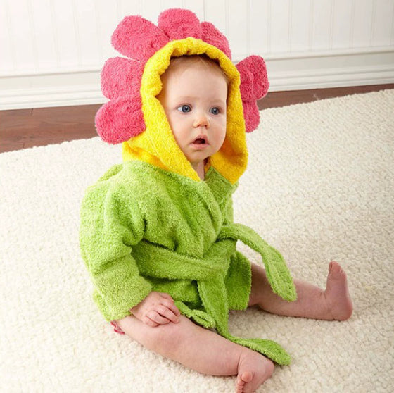 Tiny Tummy Infant Hooded Absorbent Animal-shaped Bathrobe