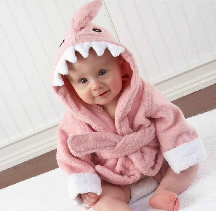 Tiny Tummy Infant Hooded Absorbent Animal-shaped Bathrobe