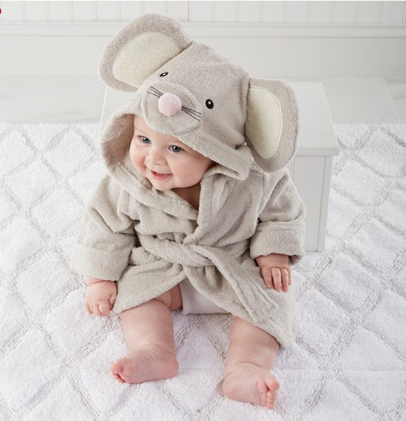 Tiny Tummy Infant Hooded Absorbent Animal-shaped Bathrobe