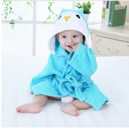 Tiny Tummy Infant Hooded Absorbent Animal-shaped Bathrobe